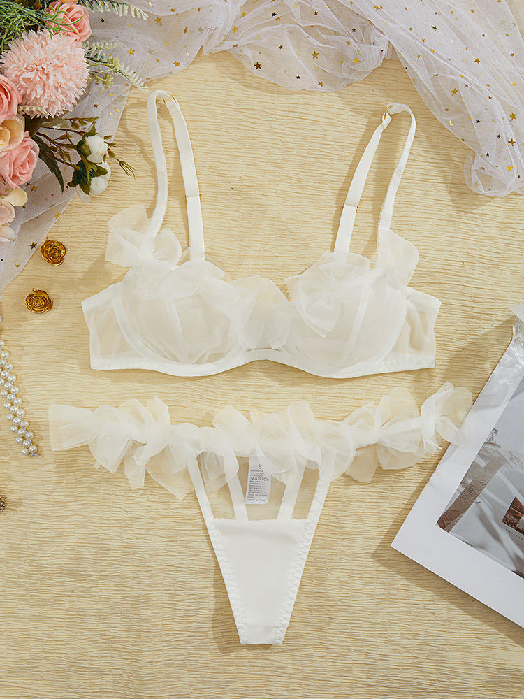 #186 Sexy Lingerie Tulle Bowknot Bra