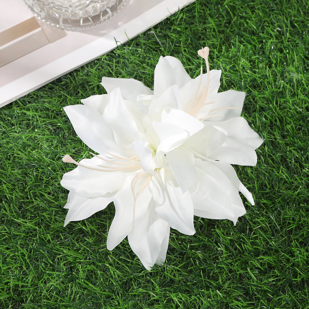 #72 AWAYTR Artificial Pink Flowers Hairpin Party Flower