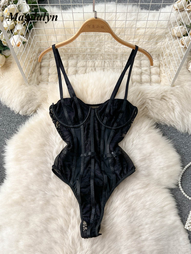 #94 Magdalyn Women Lace One Piece Bodysuits Sexy
