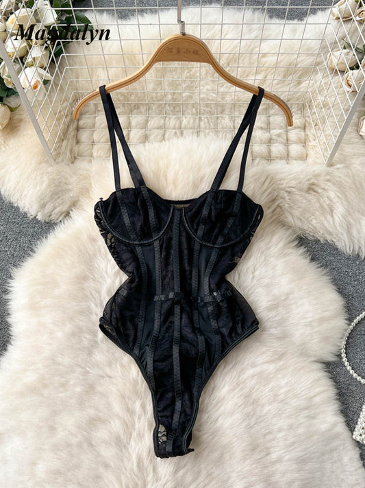 #94 Magdalyn Women Lace One Piece Bodysuits Sexy