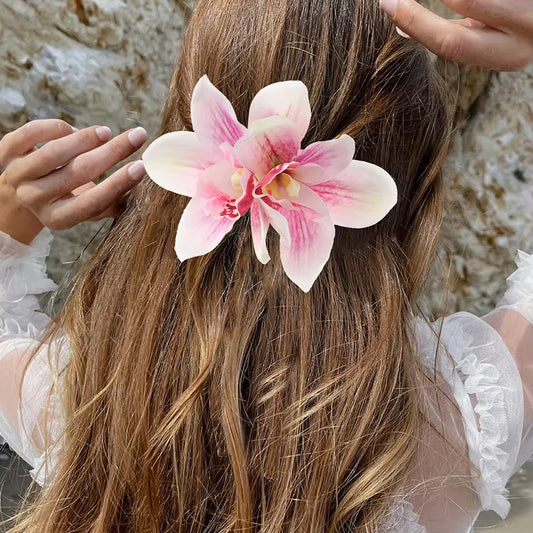 #74 Orchid Flowers Hair Clips Bohemian Large Hairpin