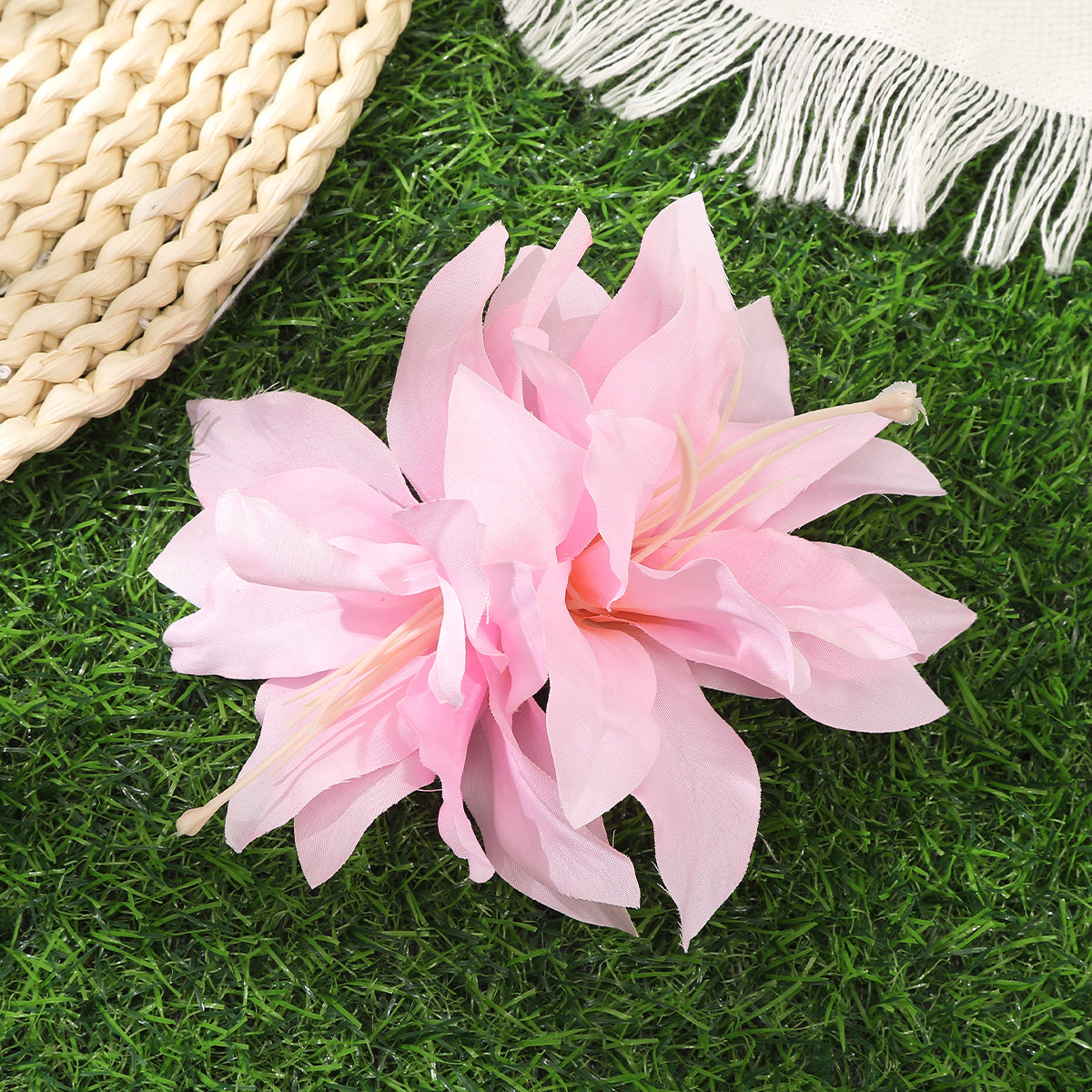 #72 AWAYTR Artificial Pink Flowers Hairpin Party Flower