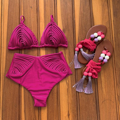 #58 New Bandage Stripes Brazilian Bikini