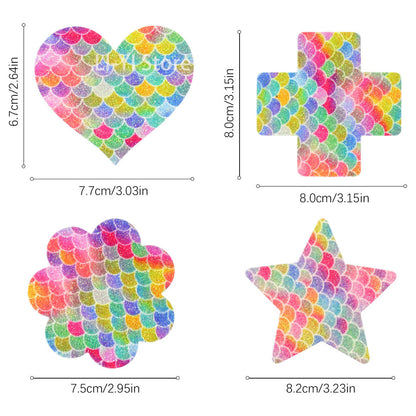 #116 Sexy Glitter Nipple Cover Polka-dot Heart Cross Shape Pasties