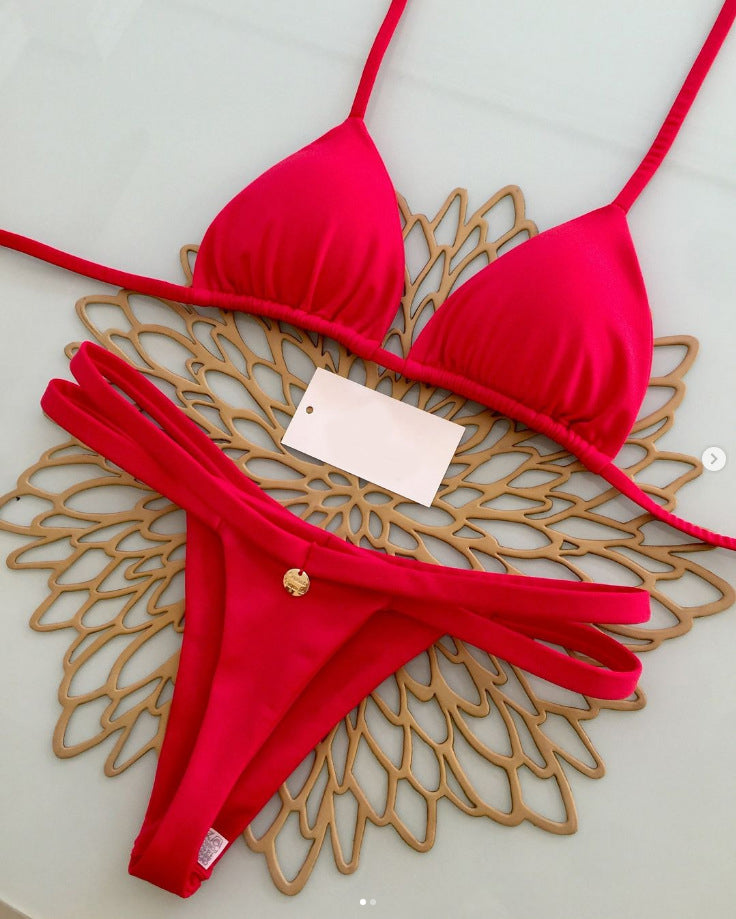 #6 New Triangle Cup Bikini Set Swimwear Beach Vacation Essential