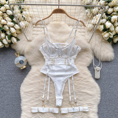 #132 Women Hotsweet Mesh Vintage Straps Bodysuits