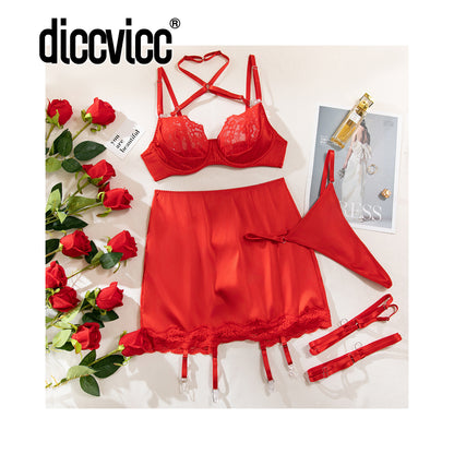 #145 Lingerie Set Criss Cross Front Band Lace Br