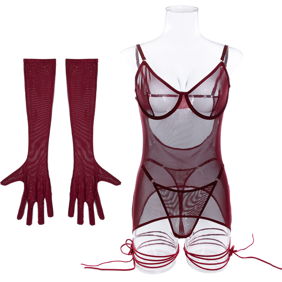 #130 Perspective Bodysuit with Rope Gloves