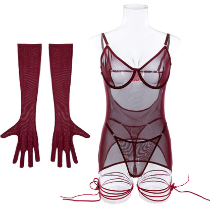 #130 Perspective Bodysuit with Rope Gloves