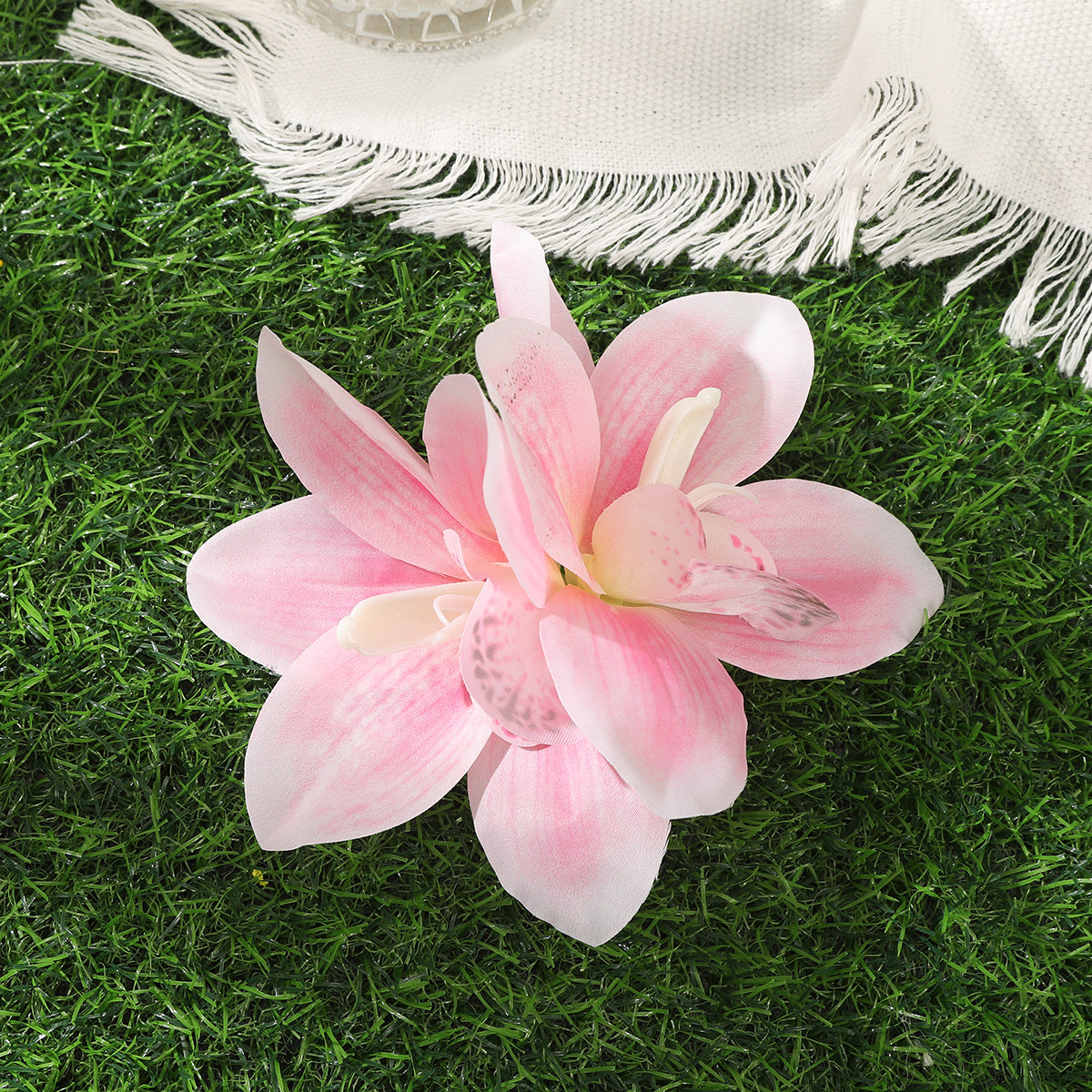 #72 AWAYTR Artificial Pink Flowers Hairpin Party Flower