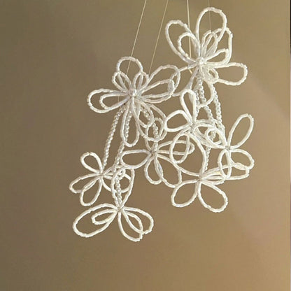 #76 New Korean Wedding Beaded Hollow Flower Earrings