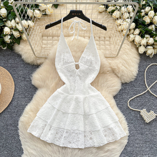 #153 Chic Vintage Backless Sleeveless Pleated Elegant