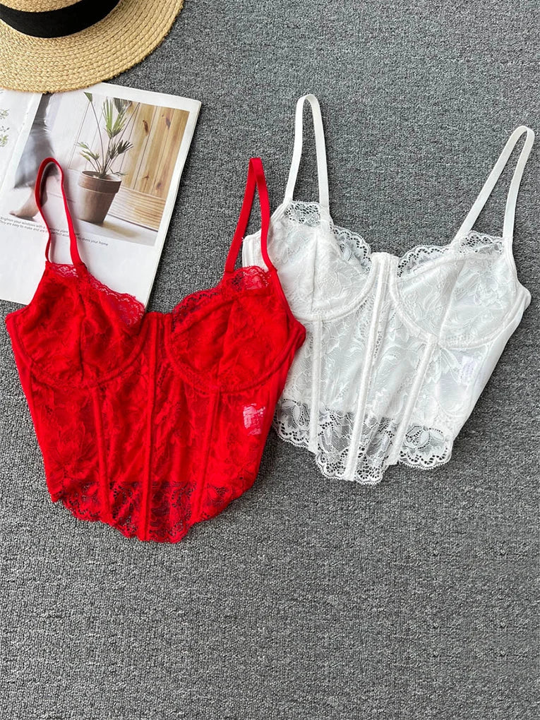 #157 Foamlina Sexy Floral Lace Crop