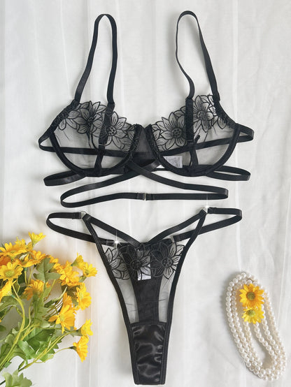 #172 High-End Floral Embroidered Underwire Bra
