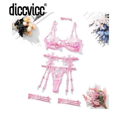 #85 Diccvicc Floral Lingerie Solid Open Bra Fancy