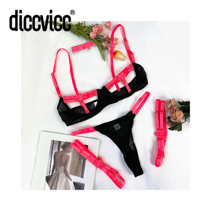 #84 Diccvicc Sexy Underwear Set Patchwork Harness Sensual Lingerie