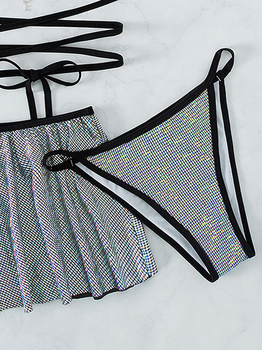 #24 Wrap Around Halter with Skirt Bikini