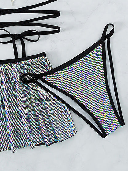 #24 Wrap Around Halter with Skirt Bikini