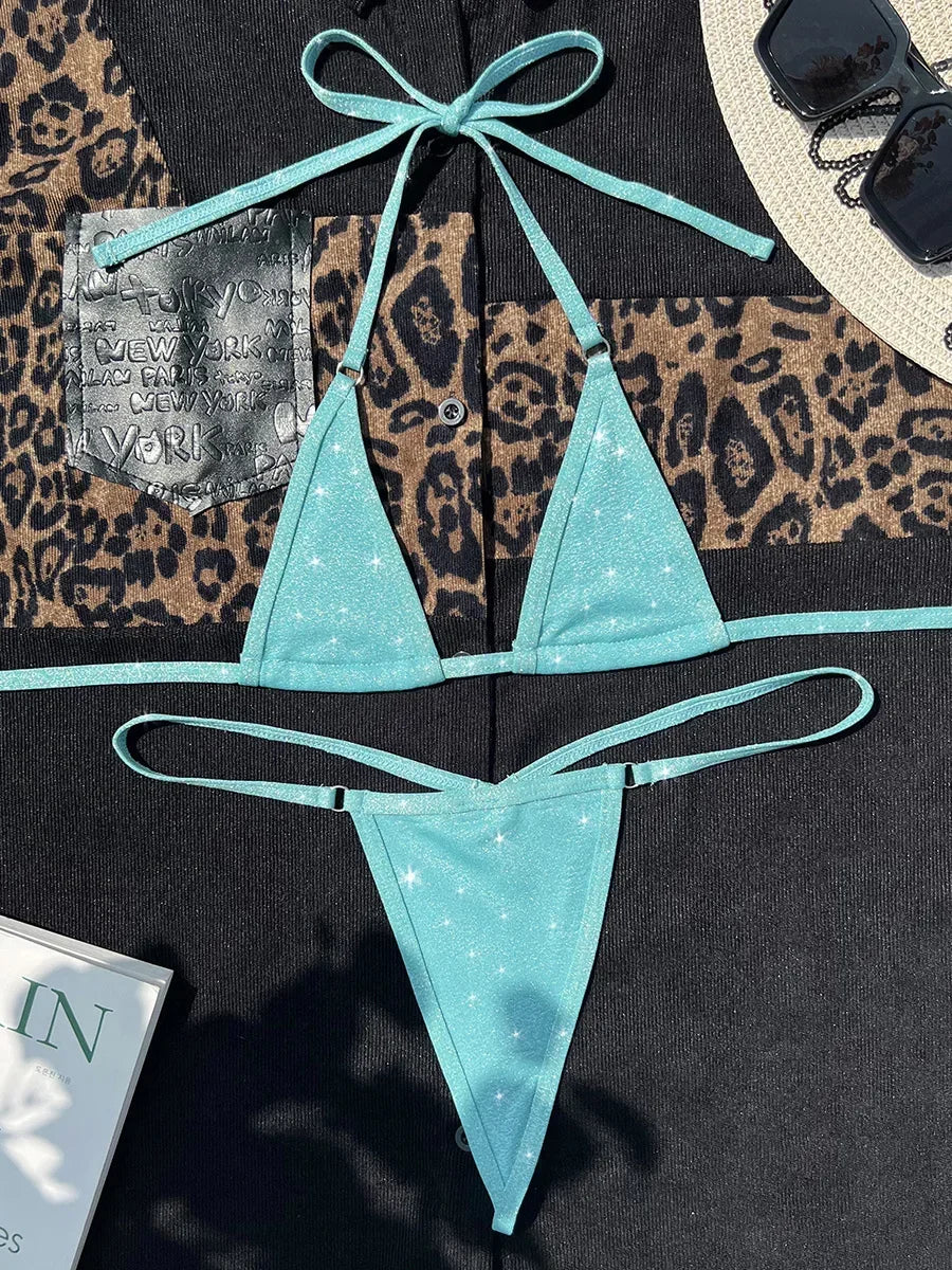 #23 Shiny PU Leather Extreme Mini Micro String Bikini