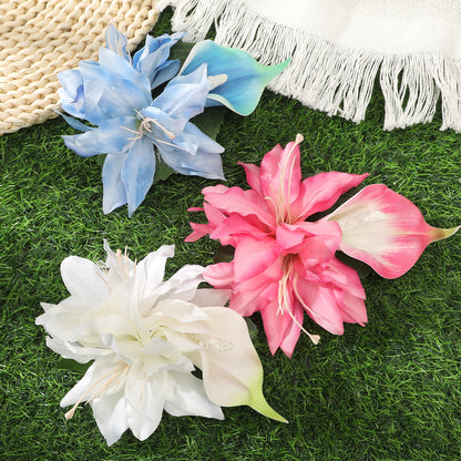 #72 AWAYTR Artificial Pink Flowers Hairpin Party Flower
