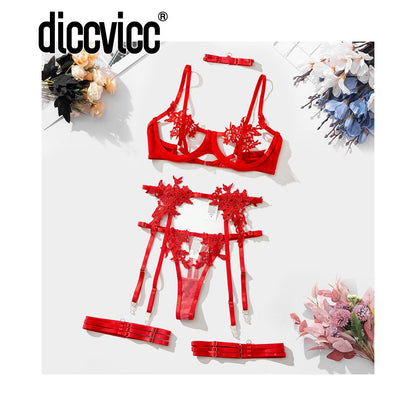 #85 Diccvicc Floral Lingerie Solid Open Bra Fancy