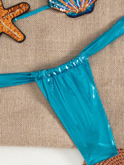 #31 Summer Swimwear Shiny Sequin Shell Starfish Bikini