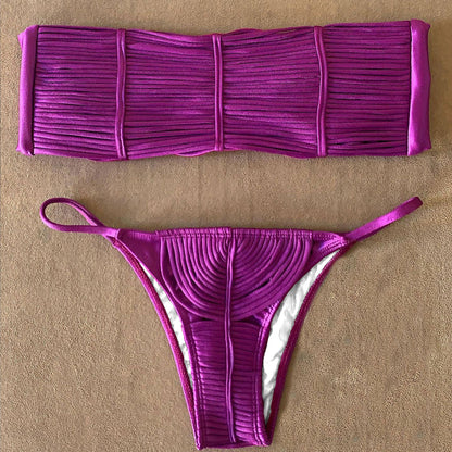 #58 New Bandage Stripes Brazilian Bikini