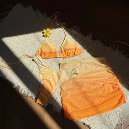 #41 Skirt Gradient Halter Swimwear