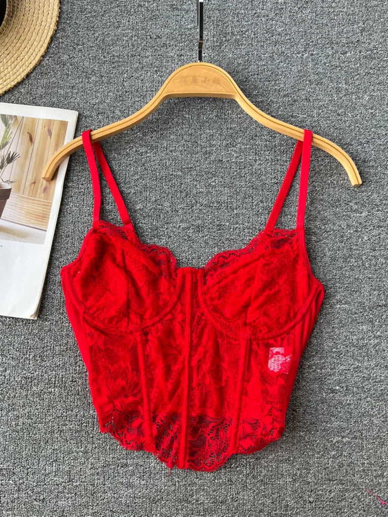 #157 Foamlina Sexy Floral Lace Crop