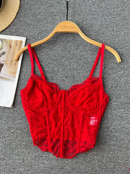 #157 Foamlina Sexy Floral Lace Crop