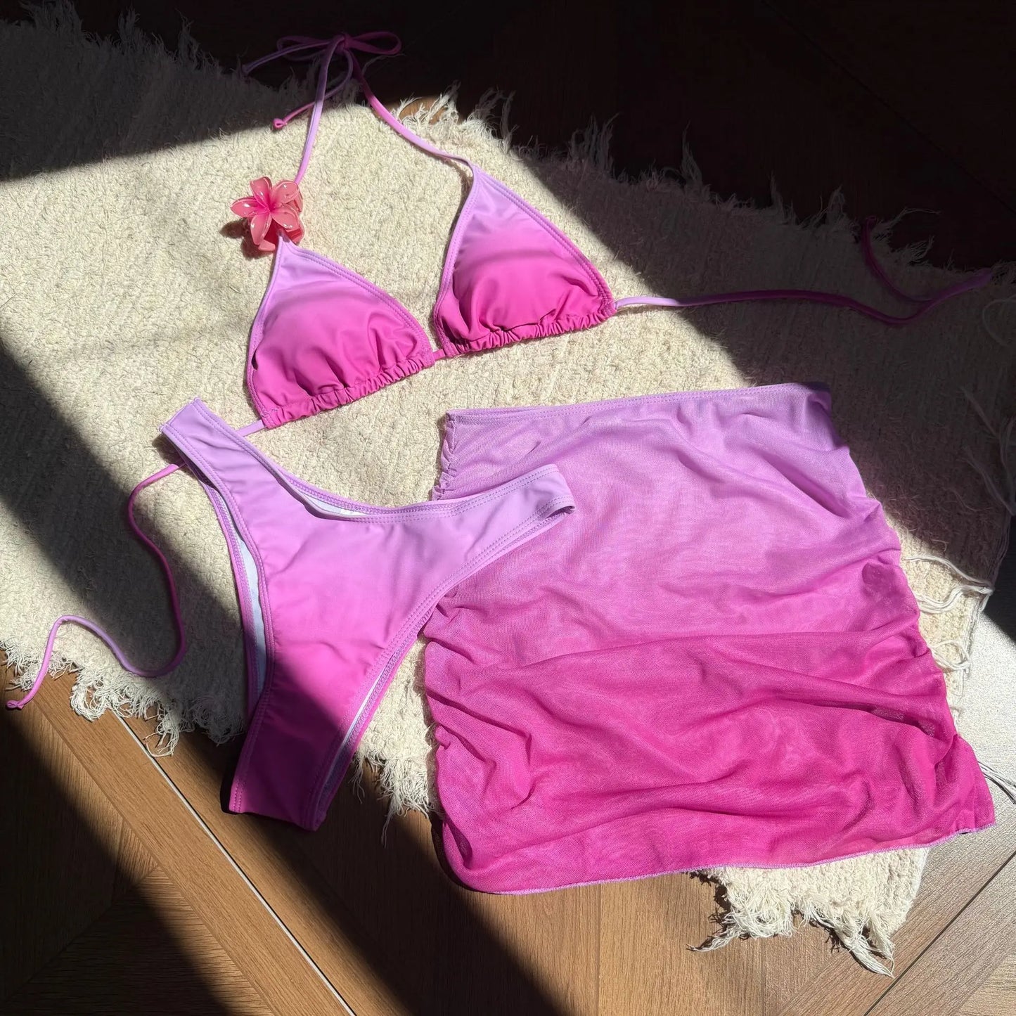 #41 Skirt Gradient Halter Swimwear