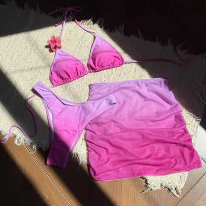 #41 Skirt Gradient Halter Swimwear