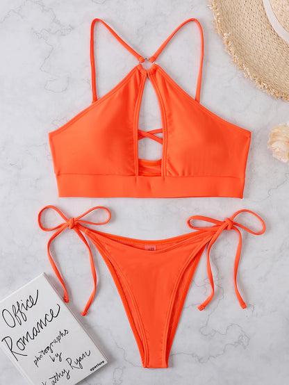 #14 Cut Out Halter Bikini Swimsuit