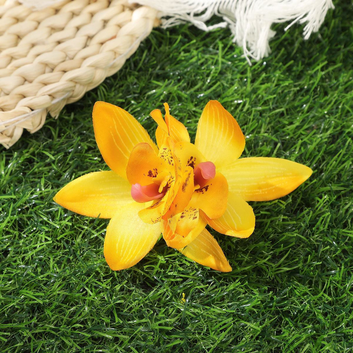 #73 Orchid Flowers Hair Clips Bohemian