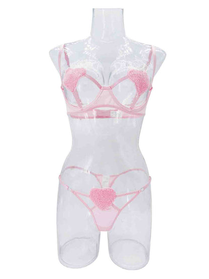#91 Sexy Bra Brief Sets Women Heart-Shaped Hollow Out