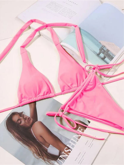 #40 Halter Mini Micro Thong Bikini Female