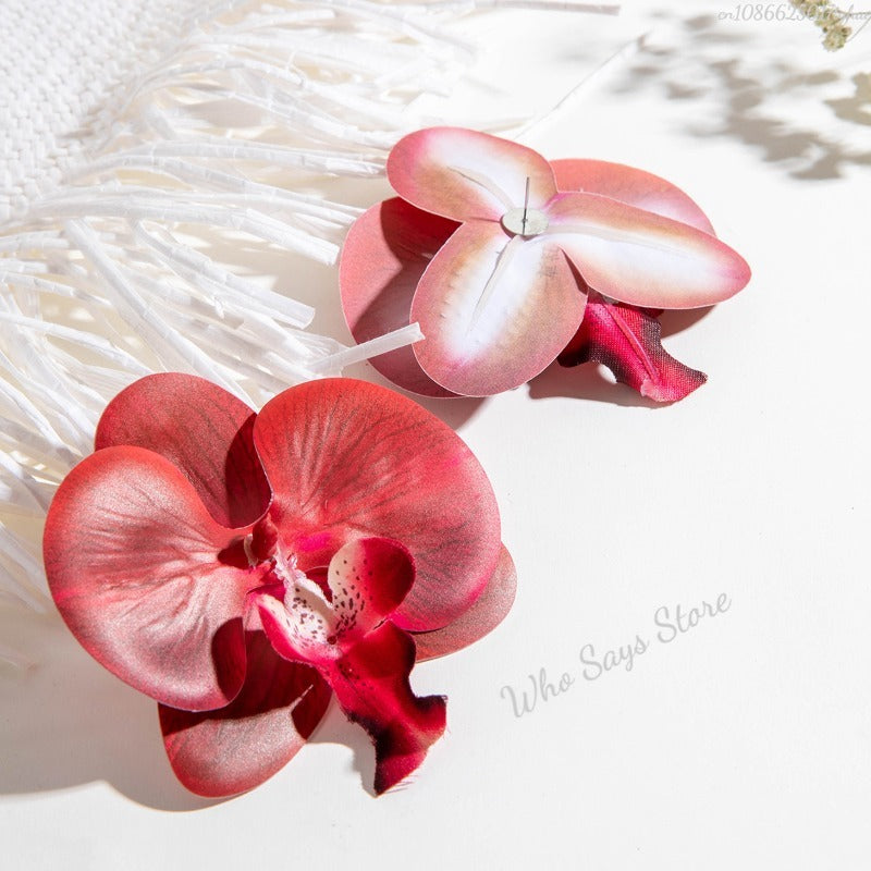 #63 Fashion Butterfly Orchid Stud Earrings