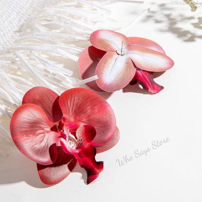 #63 Fashion Butterfly Orchid Stud Earrings