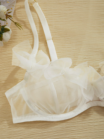 #186 Sexy Lingerie Tulle Bowknot Bra
