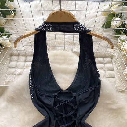 #133 Hotsweet Halter Deep V-neck Sleeveless