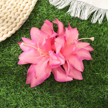 #72 AWAYTR Artificial Pink Flowers Hairpin Party Flower