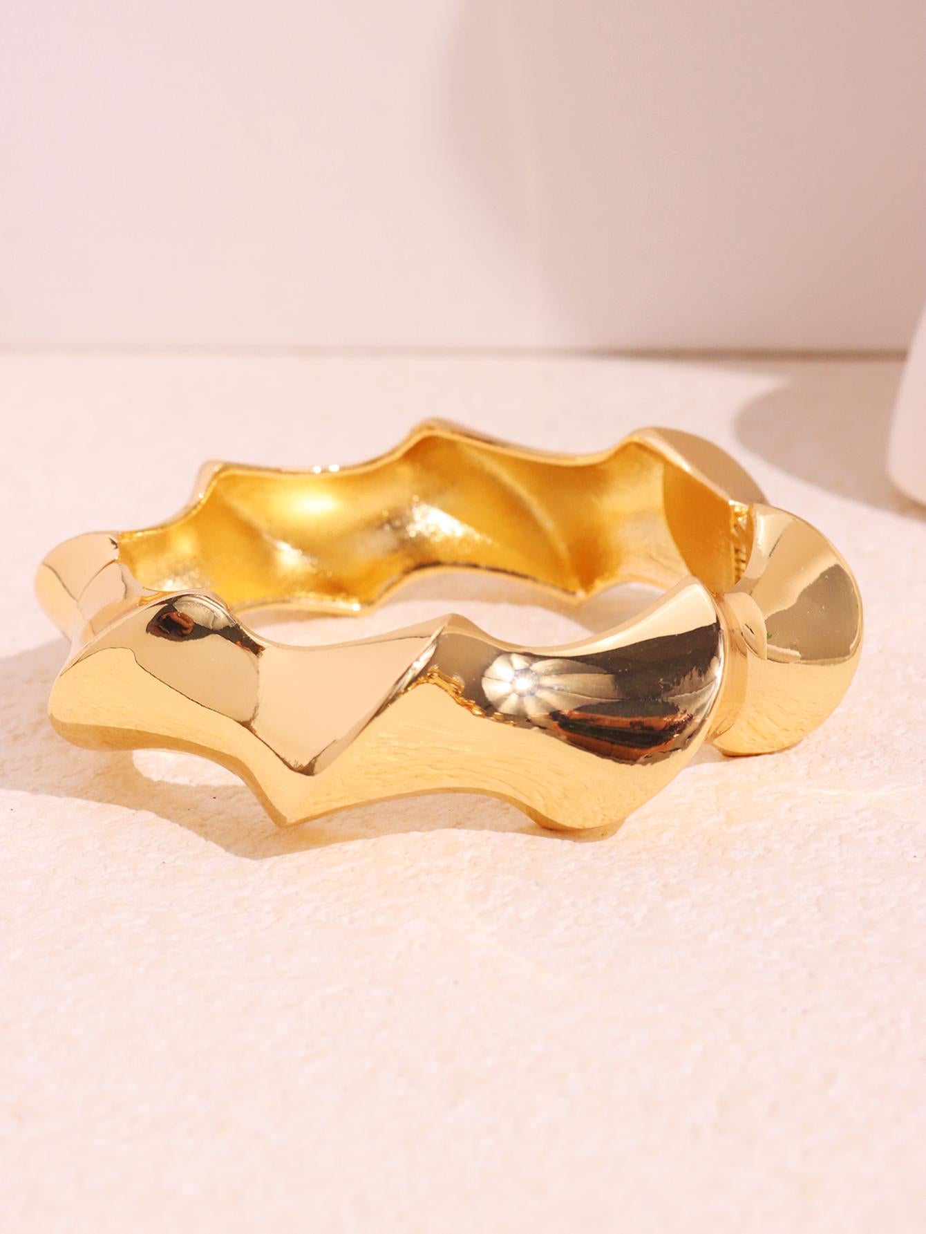 #62 New Beige Tie Dye Wide Asymmetrical Resin Bracelet