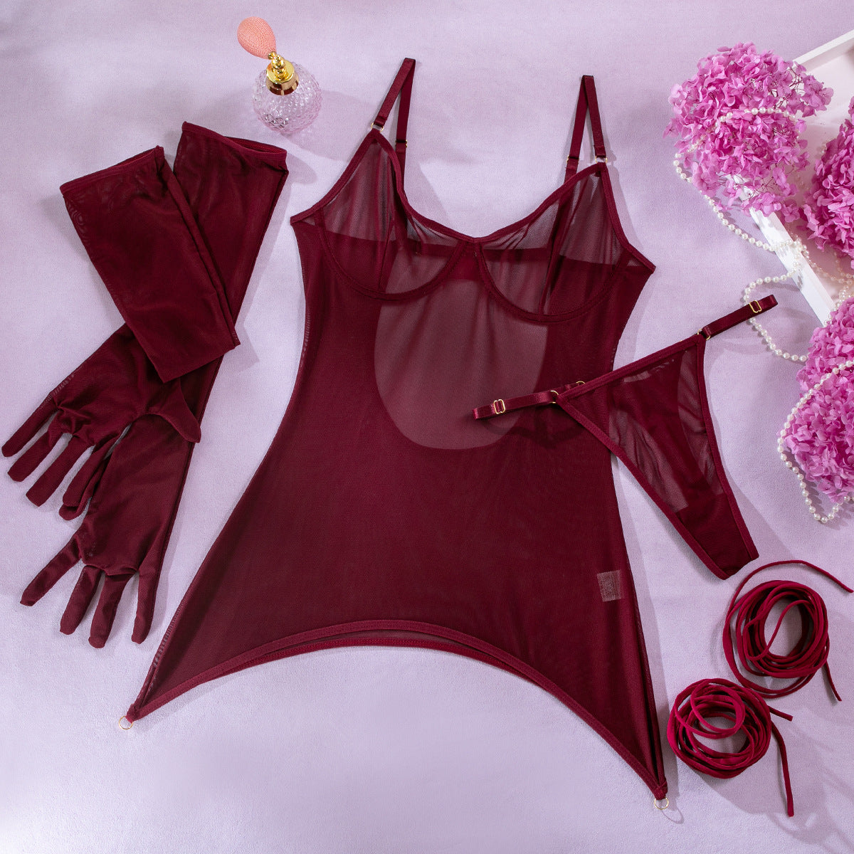 #130 Perspective Bodysuit with Rope Gloves