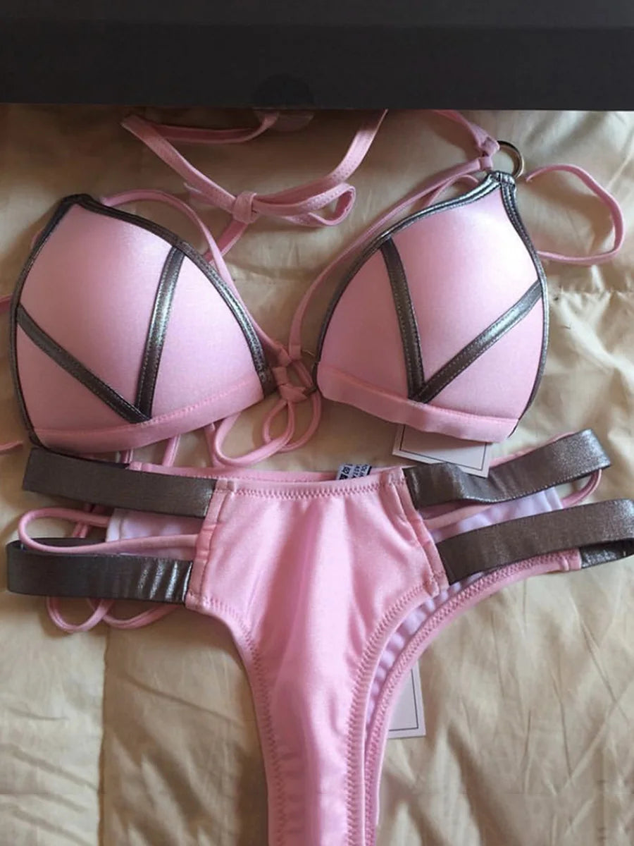 #25 Sexy Halter Push Up Brazilian Bikini