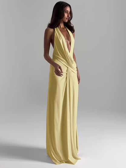 #107 Weird Puss Sexy Backless Long Dress