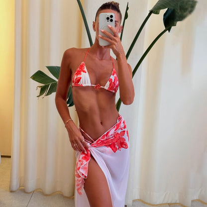 #108 Floral Set Women Swimsuit Bandeau Biquini