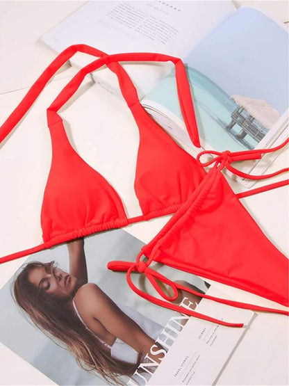 #40 Halter Mini Micro Thong Bikini Female