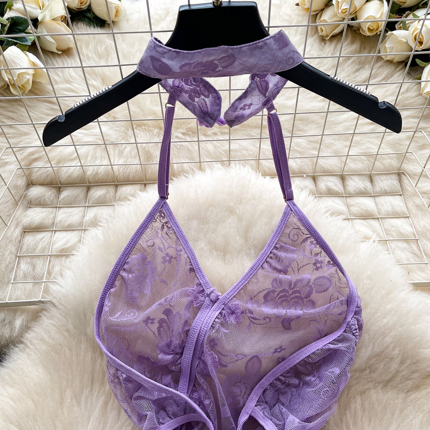 #155 Chic Elegant halter Embroidered