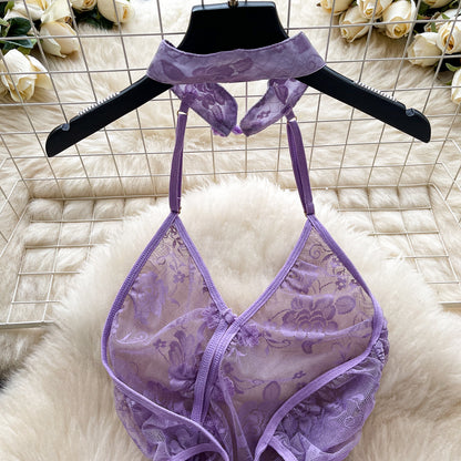 #155 Chic Elegant halter Embroidered
