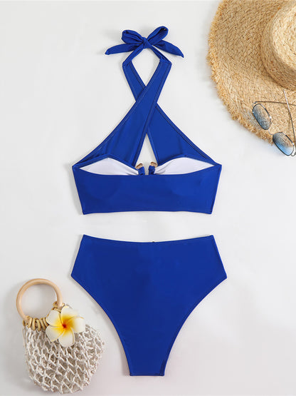 #59 Halter Cut Out High Waist Bikini